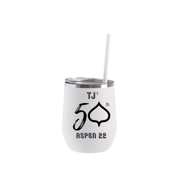 Insulated Tumbler Short - Initial with Square Design Around it -  PERSONALIZE ME!