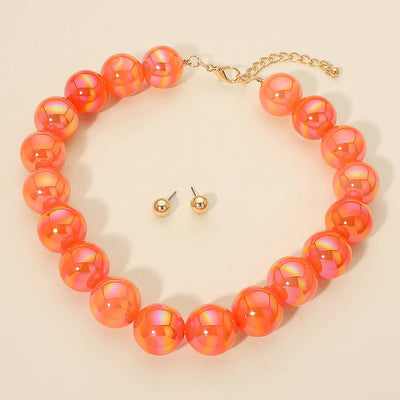 Chunky Ball Beaded Statement Necklace