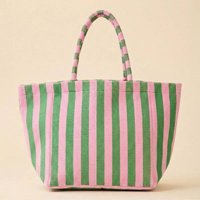 Striped Terry Tote Bag - Personalized