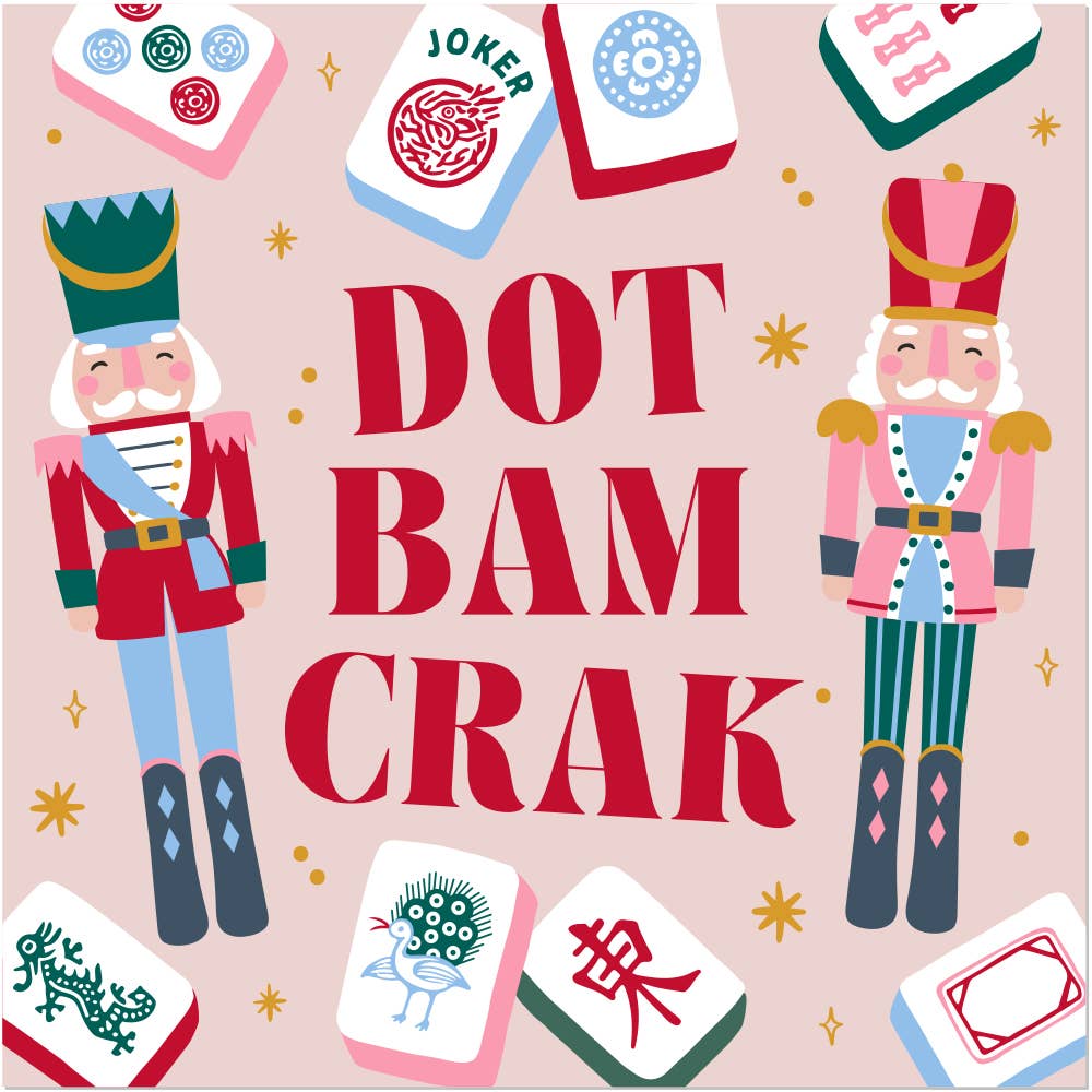 Mahjong Holiday Cocktail Napkins | Dot Bam Crak Nutcracker