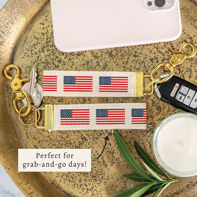 50 Stars Flag Keychain | Patriotic Keyring