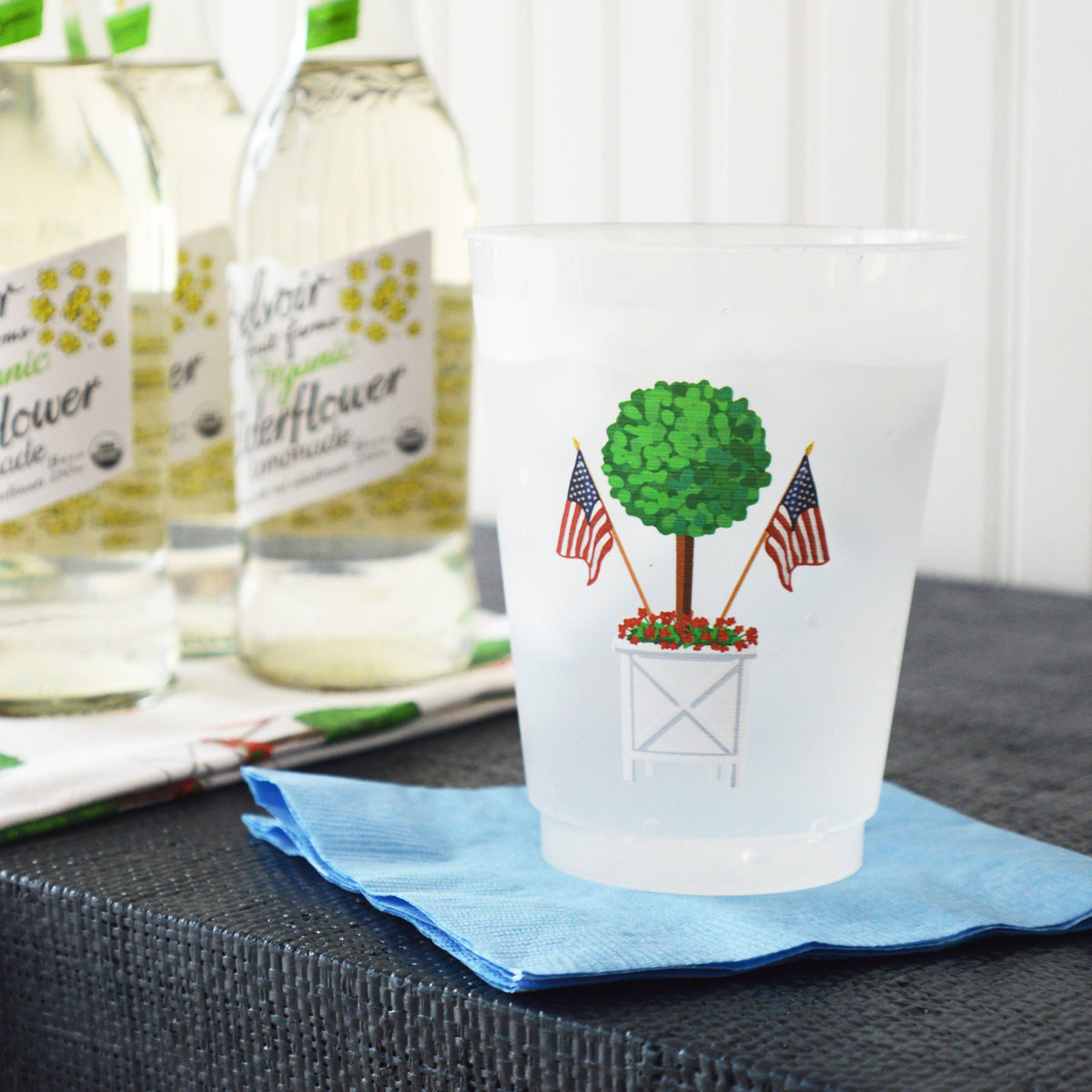 Frosted Cups - Patriotic Topiary Cups