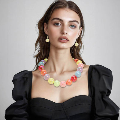 Chunky Ball Beaded Statement Necklace