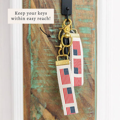 50 Stars Flag Keychain | Patriotic Keyring