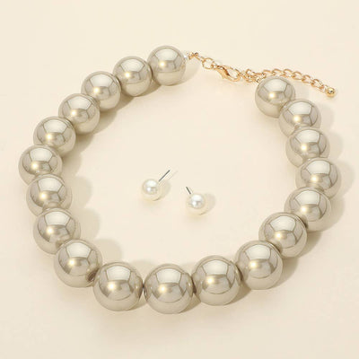 Chunky Ball Beaded Statement Necklace