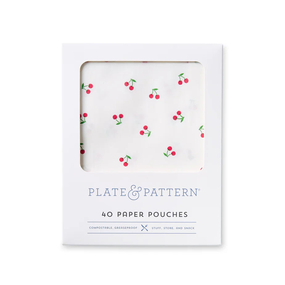 Plate and Pattern Cherry Paper Pouches