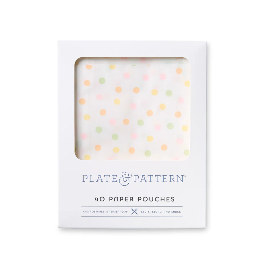 Plate and Pattern Citrus Dot Paper Pouches