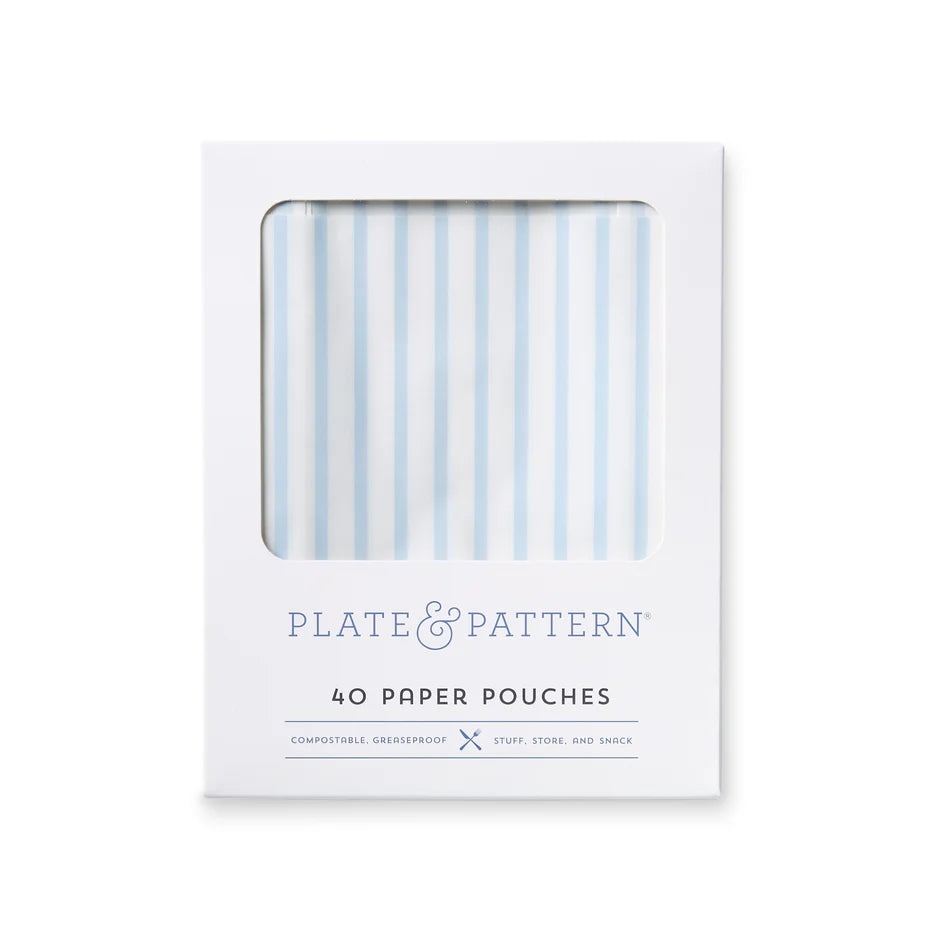 Plate and Pattern Periwinkle Stripes Paper Pouches