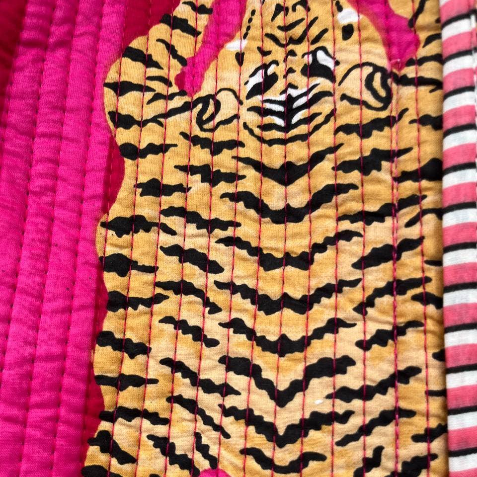 Tiger Print Bag - Pink & Red