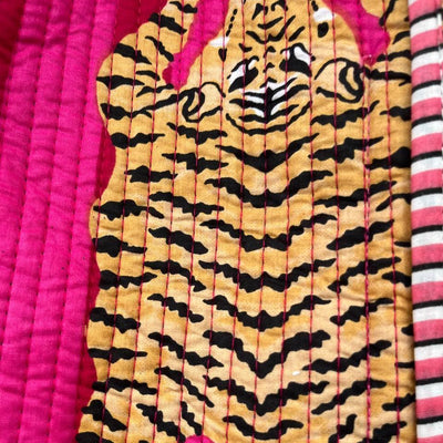 Tiger Print Bag - Pink & Red