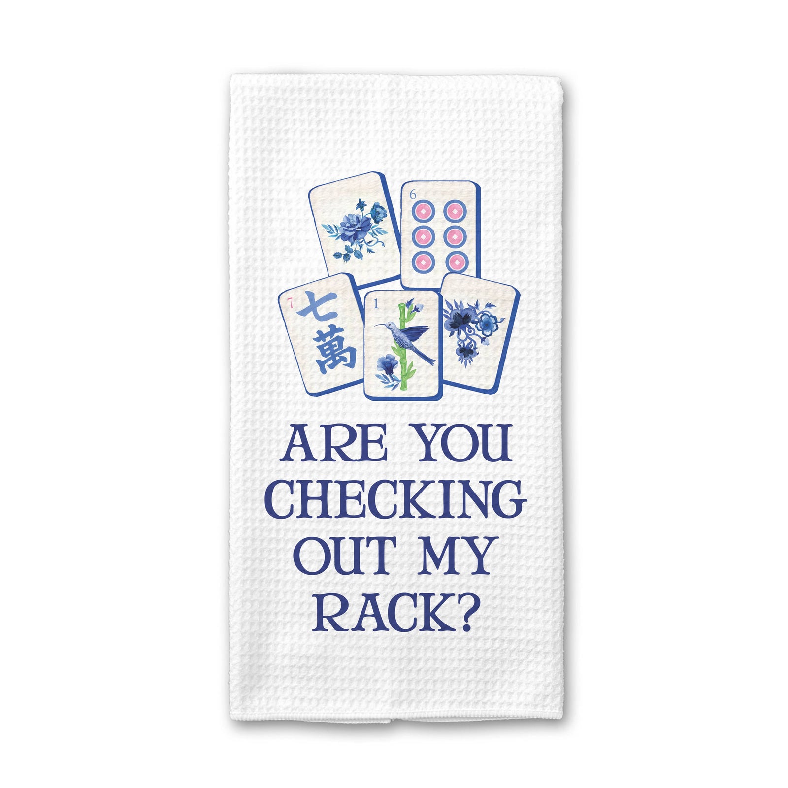 Mahjong Kitchen Towel Mah jongg Tile Game Decor Hostess Gift