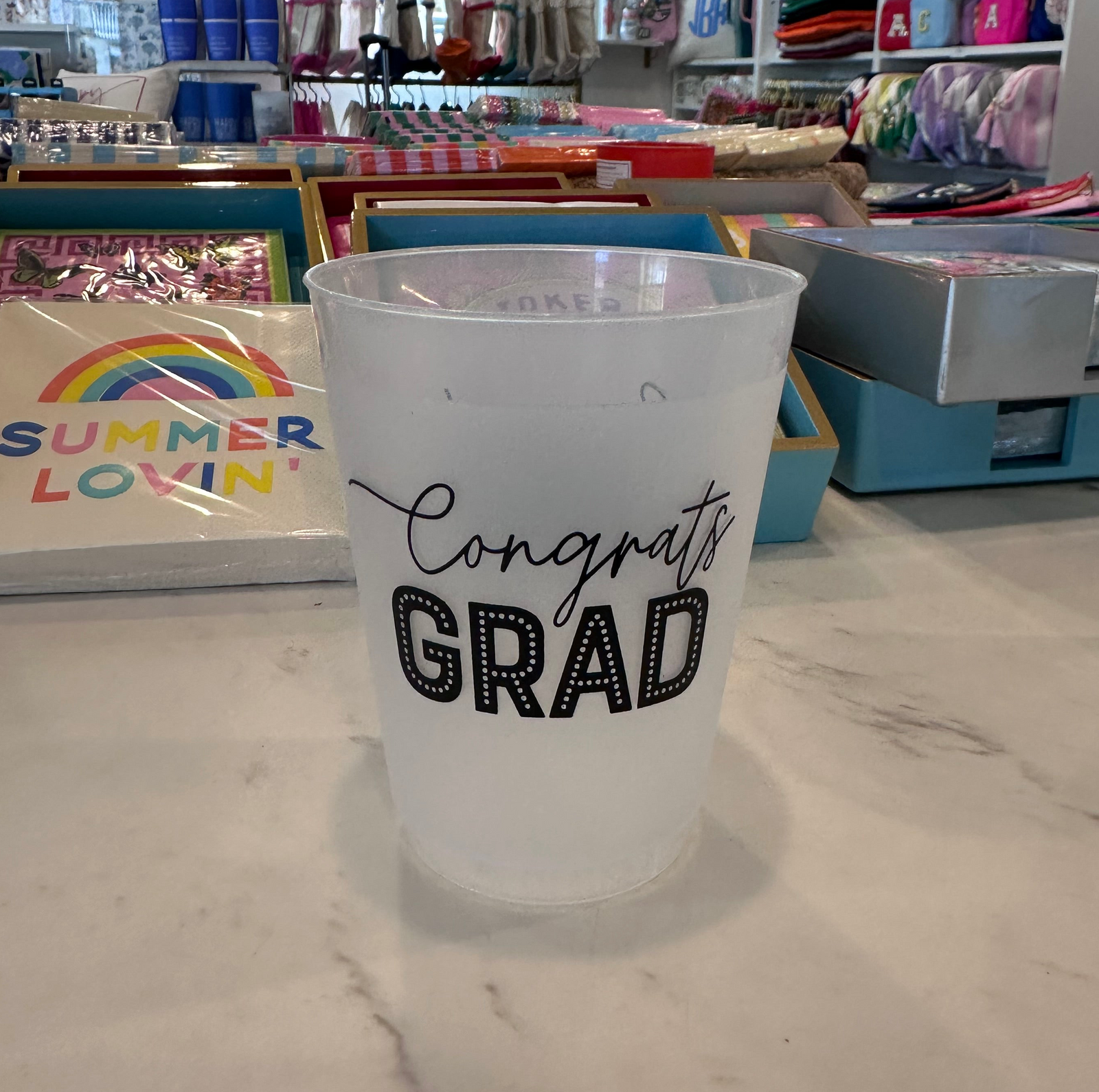 Frosted Stadium Cups - Congrats Grad!