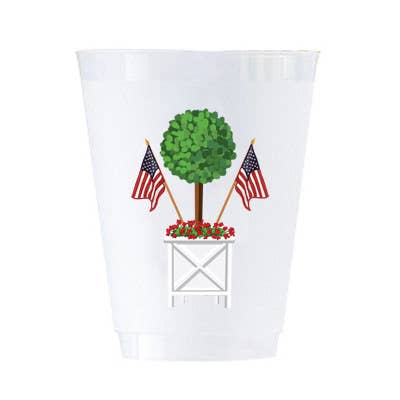 Frosted Cups - Patriotic Topiary Cups