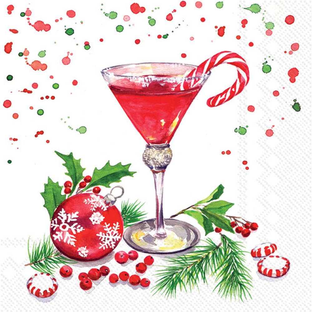 Paper Cocktail Napkins - Christmas Martini