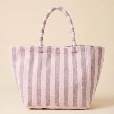 Striped Terry Tote Bag - Personalized