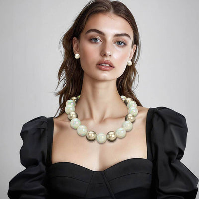 Chunky Ball Beaded Statement Necklace