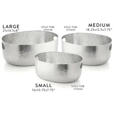 Hammered Silver Beverage Tub - Large