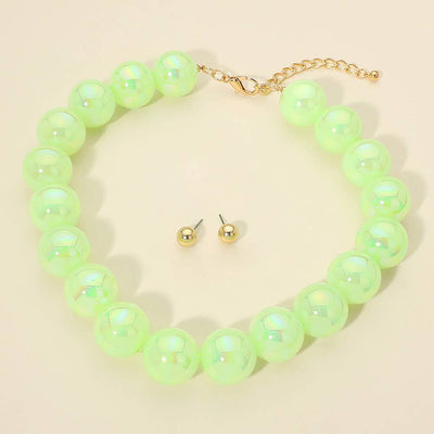 Chunky Ball Beaded Statement Necklace