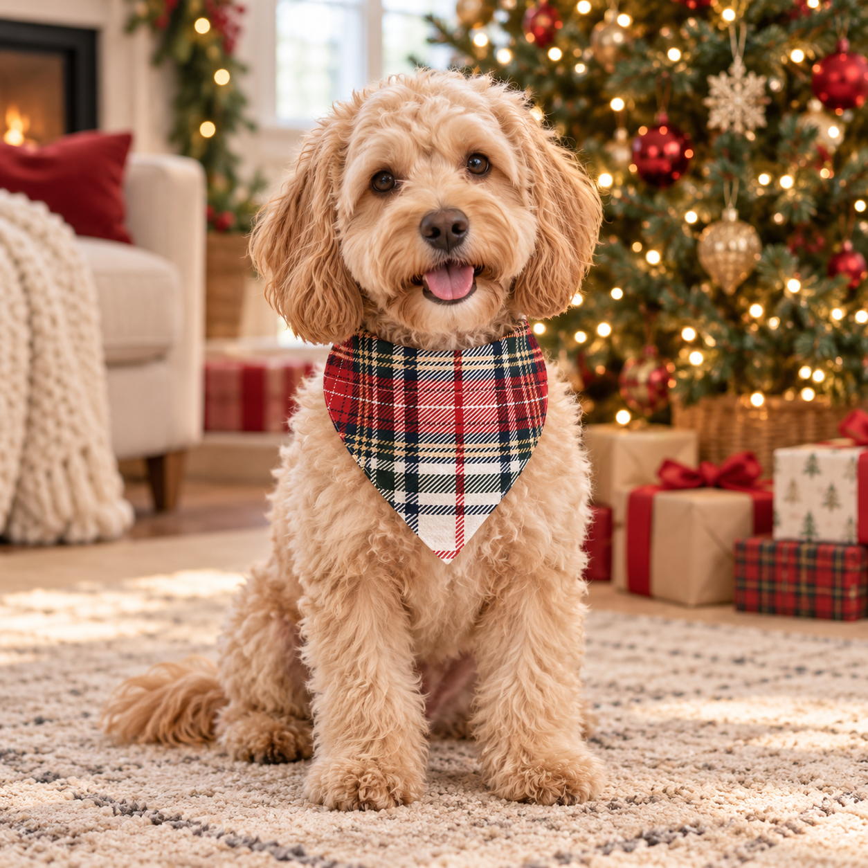 Plaid Dog Bandana - Medium