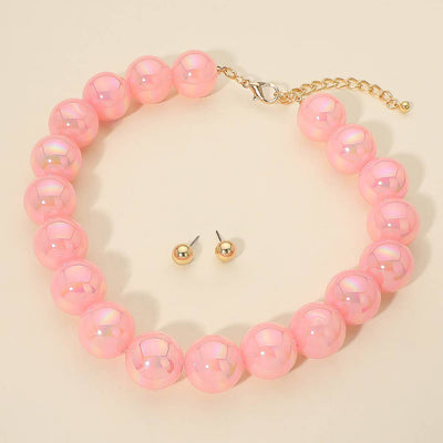 Chunky Ball Beaded Statement Necklace