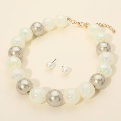 Chunky Ball Beaded Statement Necklace