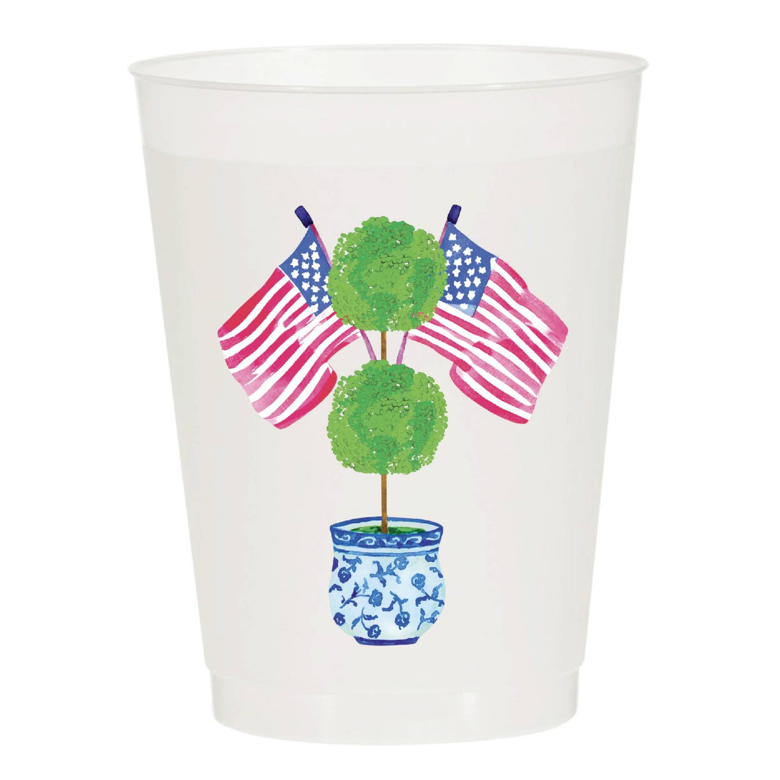 Patriotic Topiary Frosted Cups - Patriotic