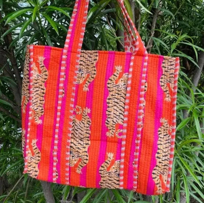 Tiger Print Bag - Hot Pink & Orange