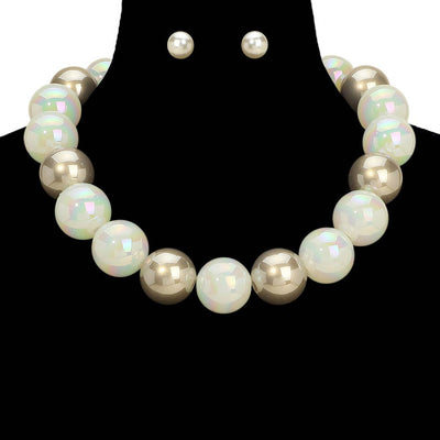 Chunky Ball Beaded Statement Necklace