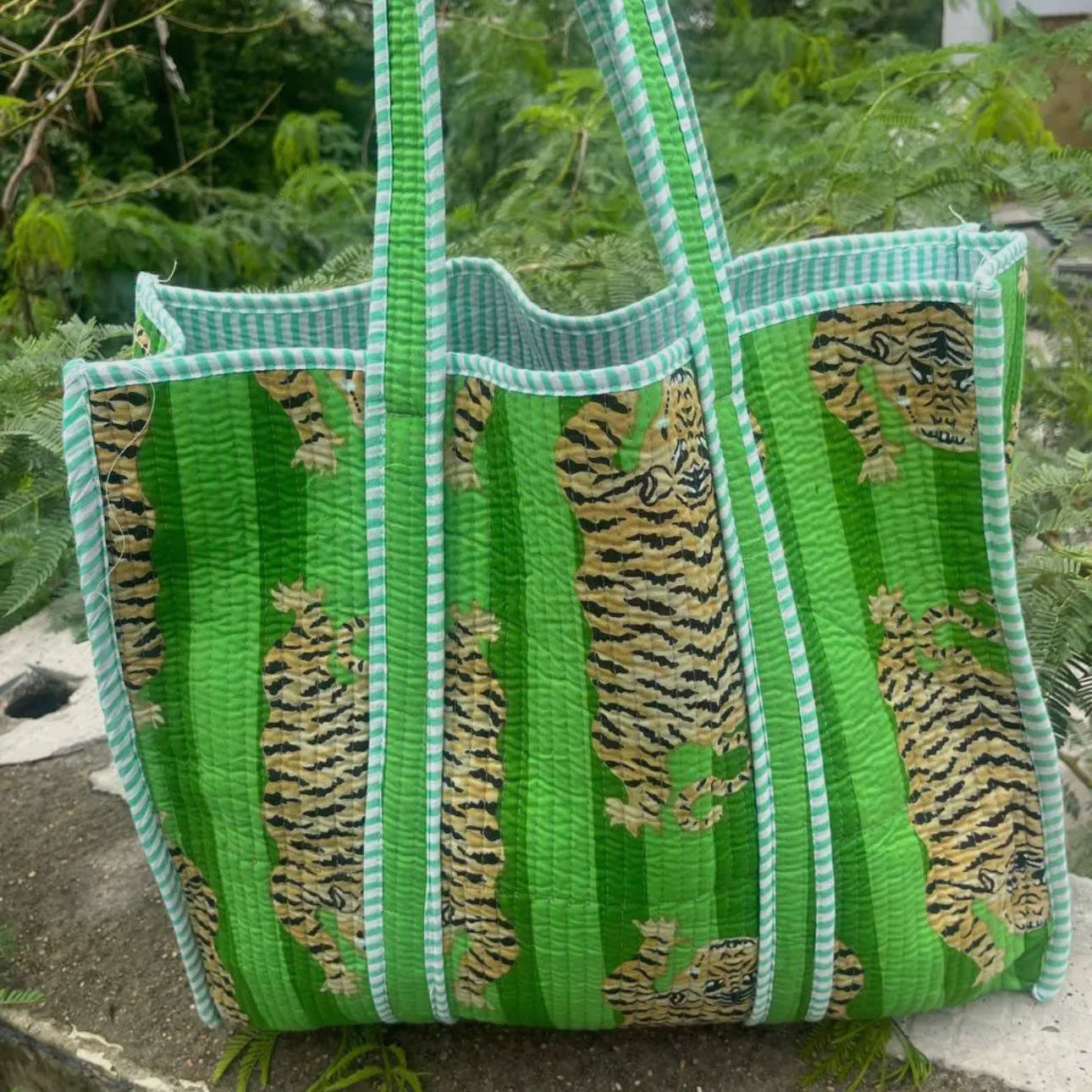 Tiger Print Bag - Green