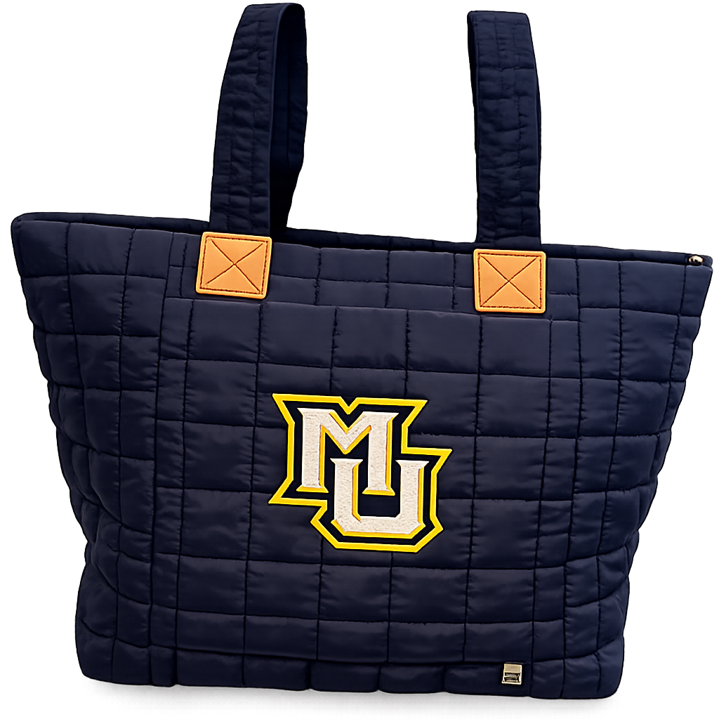 Personalized Puffer Tote Bag with Suitcase Sleeve - Marquette University