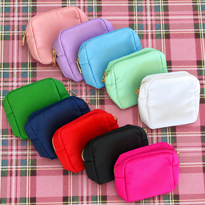 Mini Nylon Cosmetic Bag with Single Letter