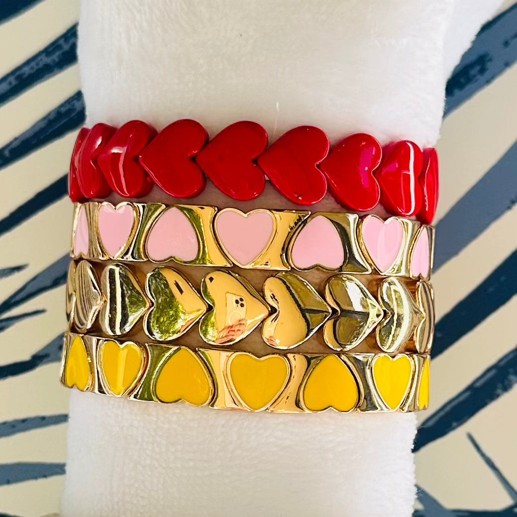 Enamel Heart Bracelets