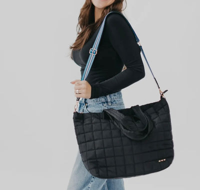 Puffer Tote Bag with Suitcase Sleeve