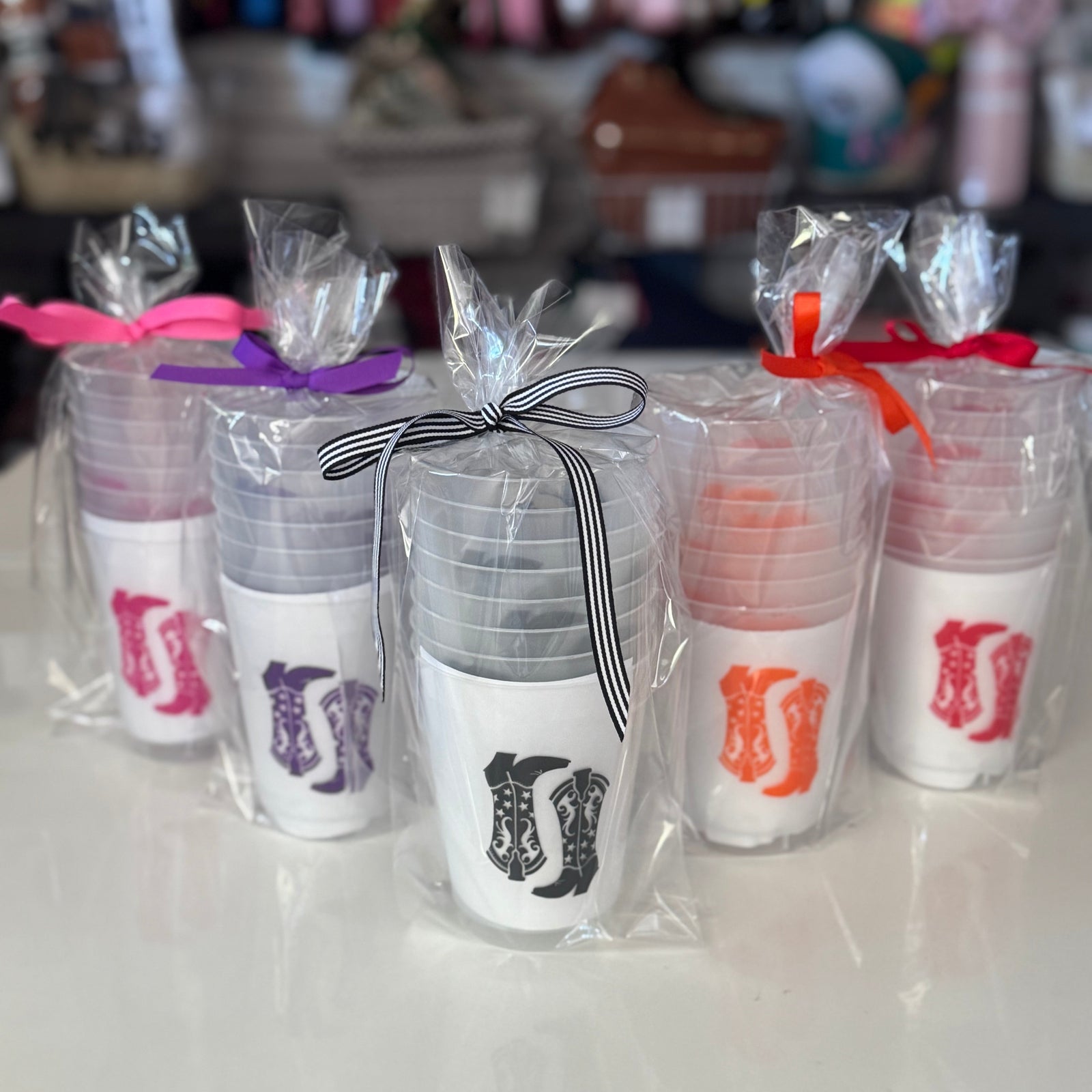 Frosted Cowboy Boot Cups