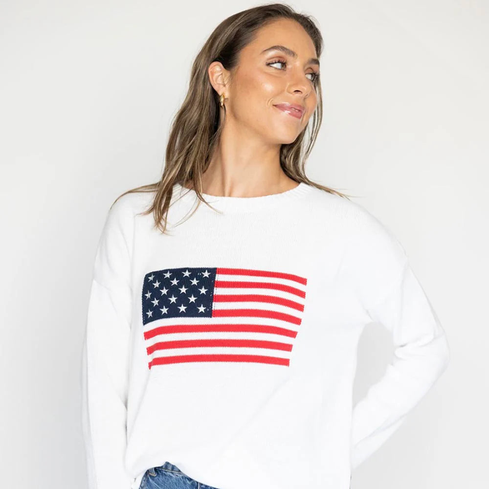 Newport Knits Flag Sweater - White