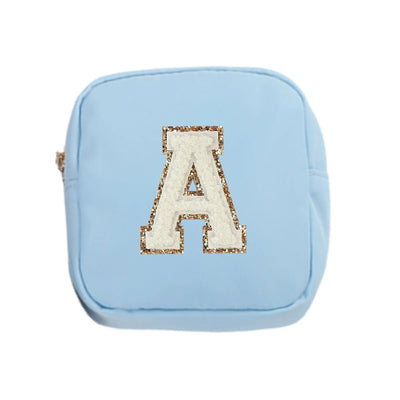 Mini Nylon Cosmetic Bag with Single Letter