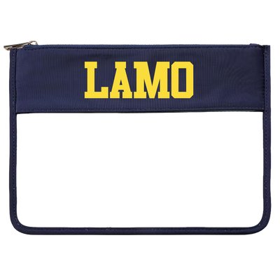 Navy Clear Flat Zip Pouch - Lamorinda Water Polo Club