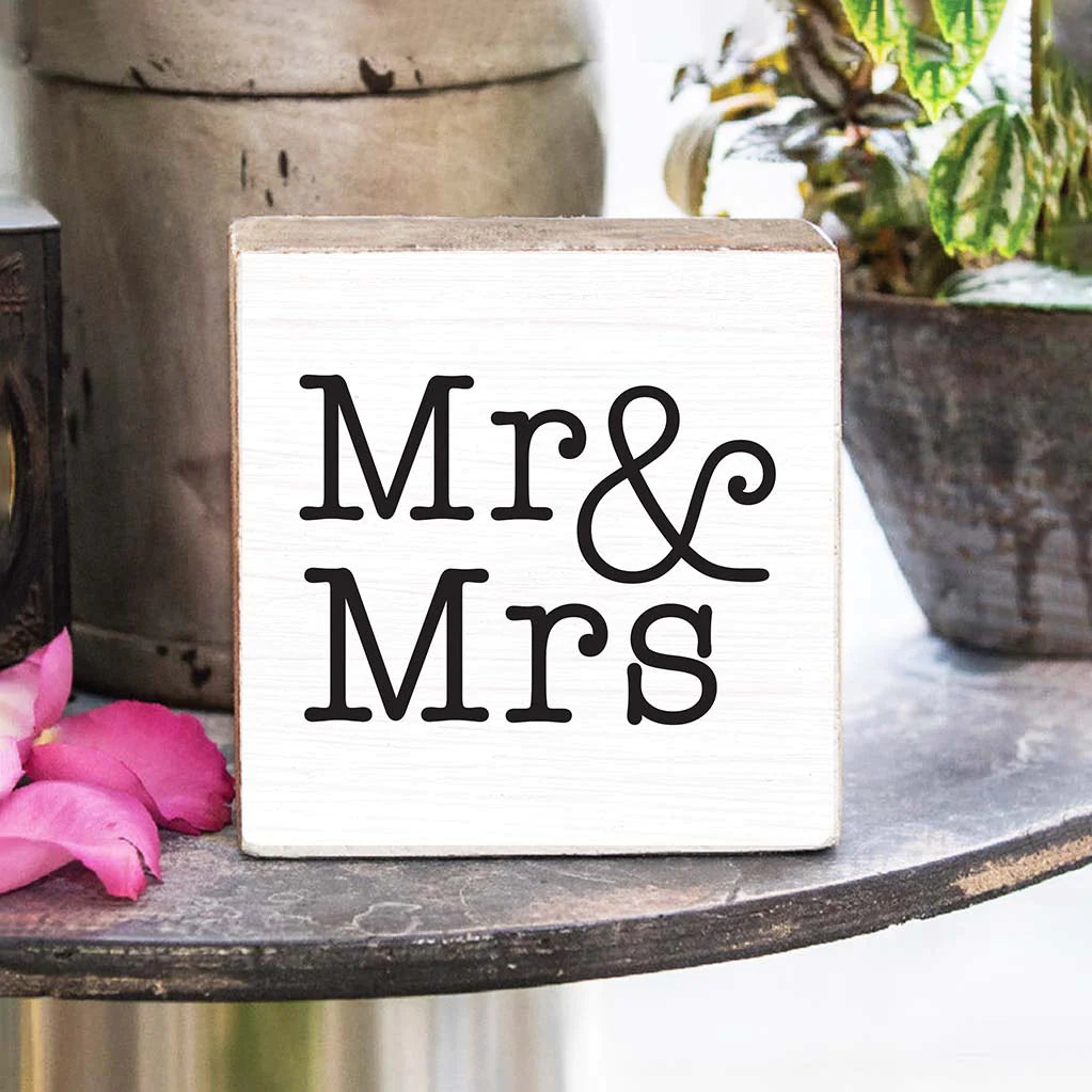 Decorative Wooden Block - Mr & Mrs