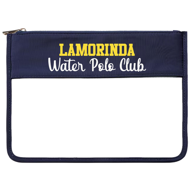 Navy Clear Flat Zip Pouch - Lamorinda Water Polo Club