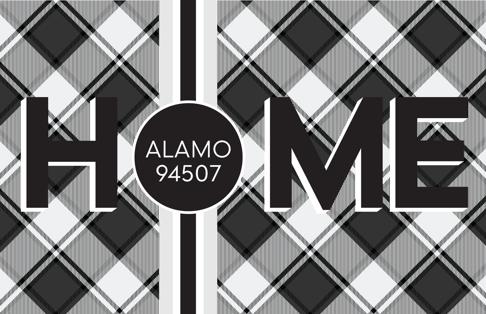 Insert Personalized - Home Black Plaid