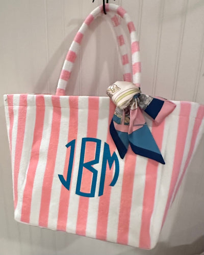 Striped Terry Tote Bag - Personalized