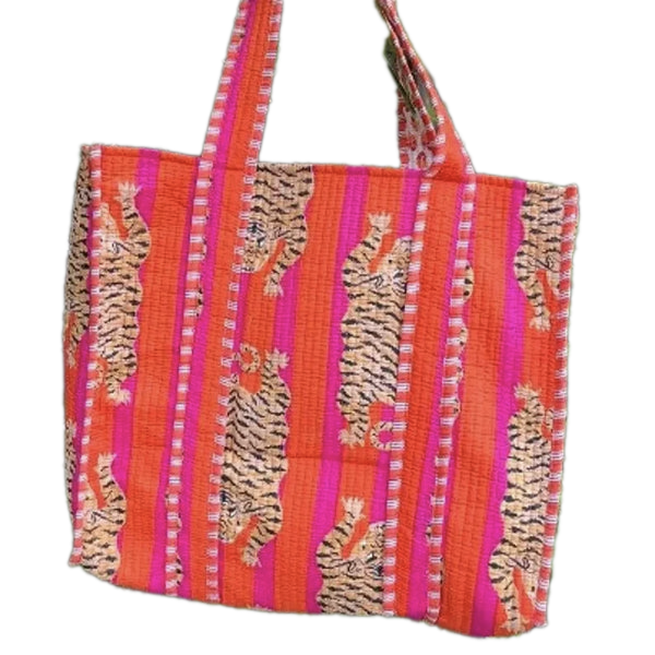 Tiger Print Bag - Hot Pink & Orange