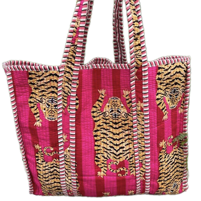 Tiger Print Bag - Pink & Red