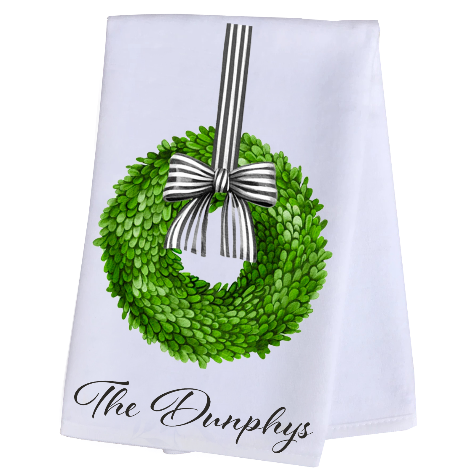 Hand Towel Plush - Boxwood Wreath - Personalized