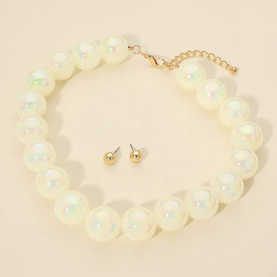 Chunky Ball Beaded Statement Necklace