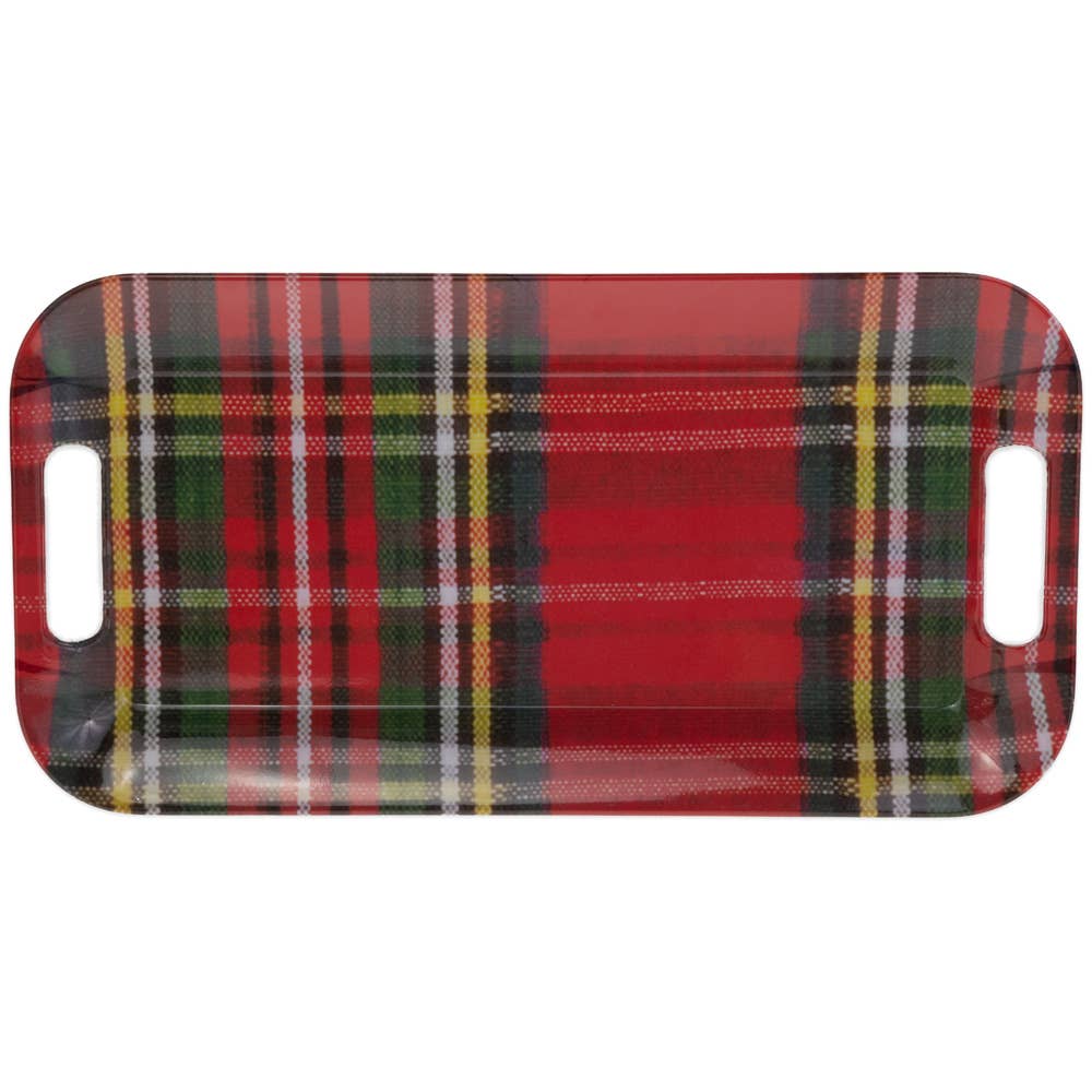 Plaid Holiday Melamine Tray