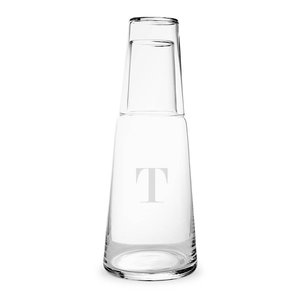 Water Carafe And Glass Set - Traditional Monogram