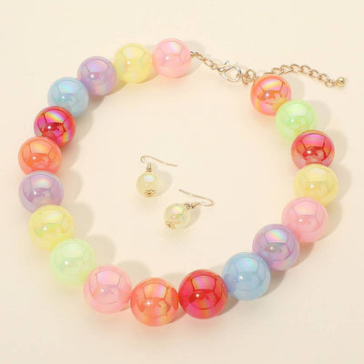 Chunky Ball Beaded Statement Necklace