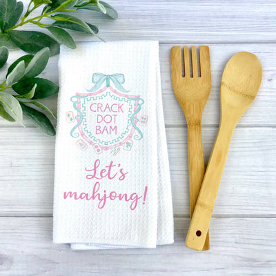 Mahjong Kitchen Towel Mah jongg Tile Game Decor Hostess Gift