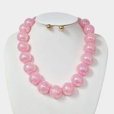 Chunky Ball Beaded Statement Necklace